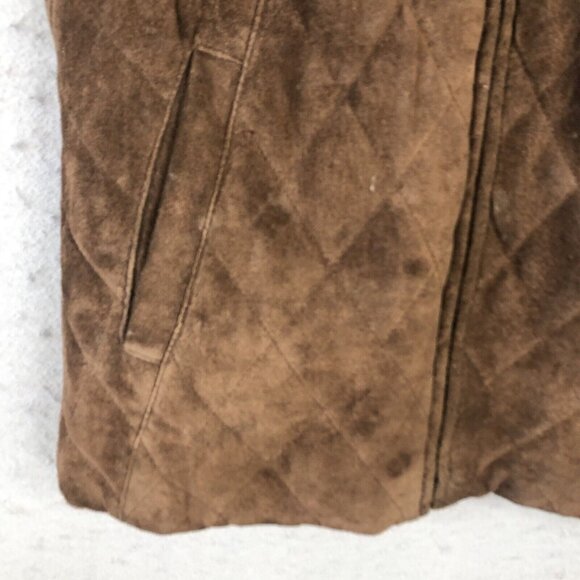 Vintage Orvis Leather Vest Womens Small Brown Suede Quilted Equestrian Retro - Picture 12 of 16